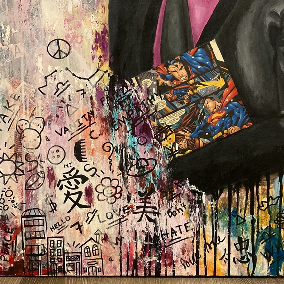 "Meet Mr Karl" 2018 - Mixed media original artwork by yours truly - 40x30 Canvas - Picture 5 of 13